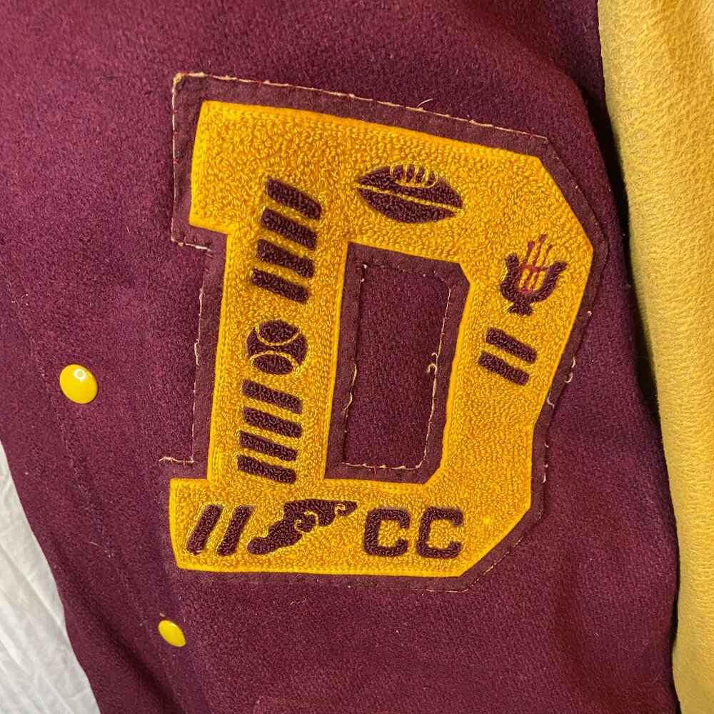 Letterman Jacket Burgundy and Gold - Picture 2 of 10